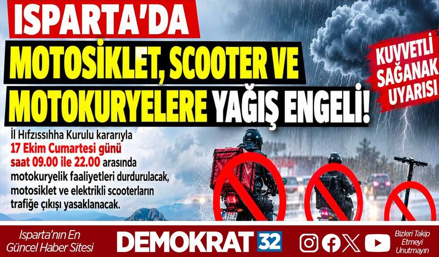 MOTOKURYELERİN TRAFİĞE ÇIKMASI YASAKLANDI