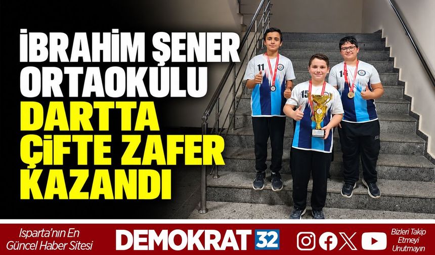 İbrahim Şener Ortaokulu Dartta Çifte Zafer Kazandı