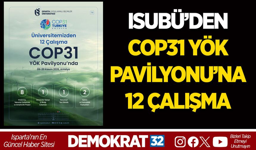 ISUBÜ’DEN COP31 YÖK PAVİLYONU’NA 12 ÇALIŞMA