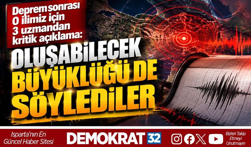 OLUŞABİLECEK BÜYÜKLÜĞÜ DE SÖYLEDİLER
