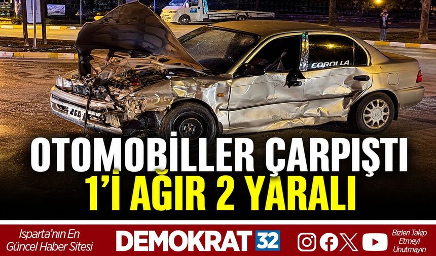 Otomobiller Çarpıştı: 1’i Ağır 2 Yaralı