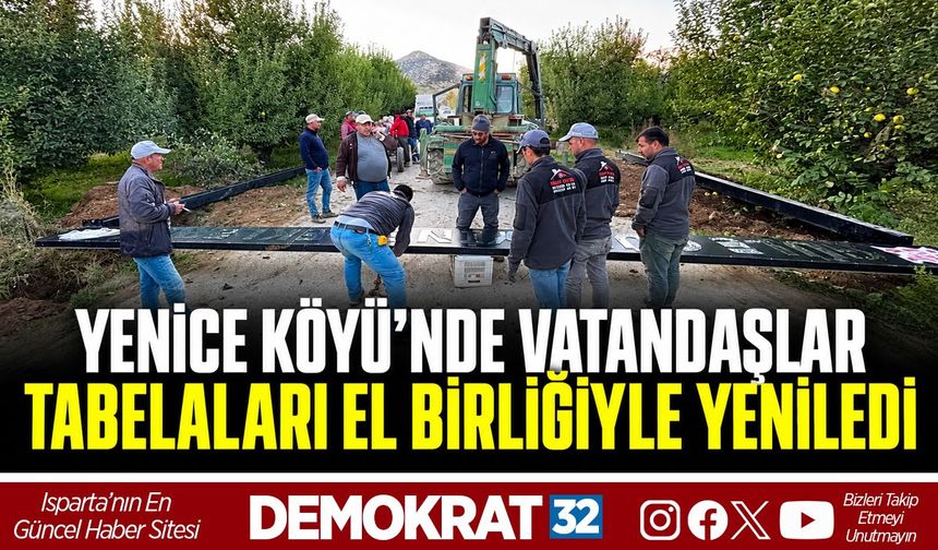 Yenice Köyü’nde Vatandaşlar Tabelaları El Birliğiyle Yeniledi