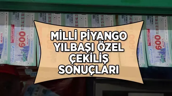 <h2>MİLLİ PİYANGO ÇEKİLİŞİ DEVAM EDİYOR...</h2>
<p></p>
<p>Milli Piyango Yılbaşı özel çekilişi bu yıl 31 Aralık saat 18:30'da başladı.</p>
<p>Son çekiliş her yıl olduğu gibi bu yıl da büyük ikramiye ve amorti kazandıran numaraları belirlemek için saat 23:15 ve 23:30 saatleri arasında gerçekleştirilecek.</p>
<p>18:30-22:00 saatleri arasında 1.200 TL ve 60 milyon TL arasındaki 12 farklı kategori için çekilişler gerçekleştirilecek.</p>