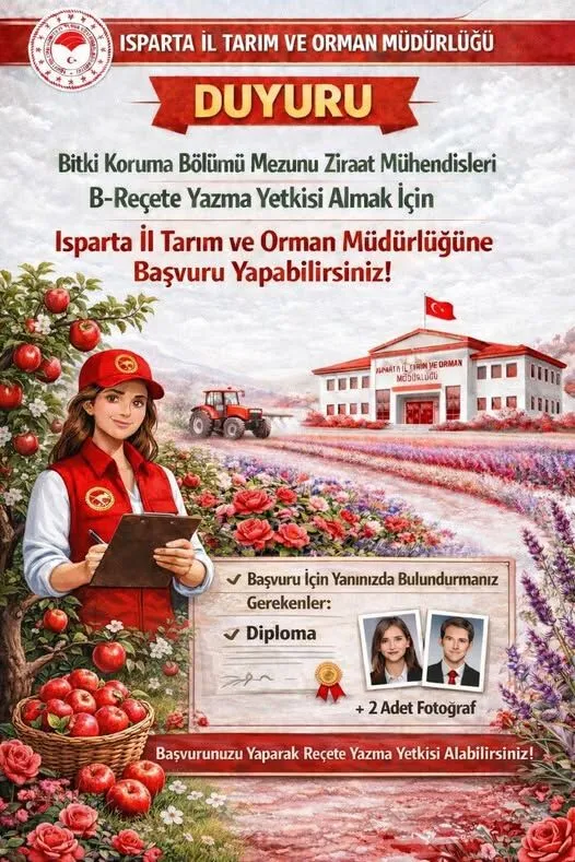 Ispartada Ziraat Muhendisleri Icin B Recete Yetkilendirme Basvurusu Basladi
