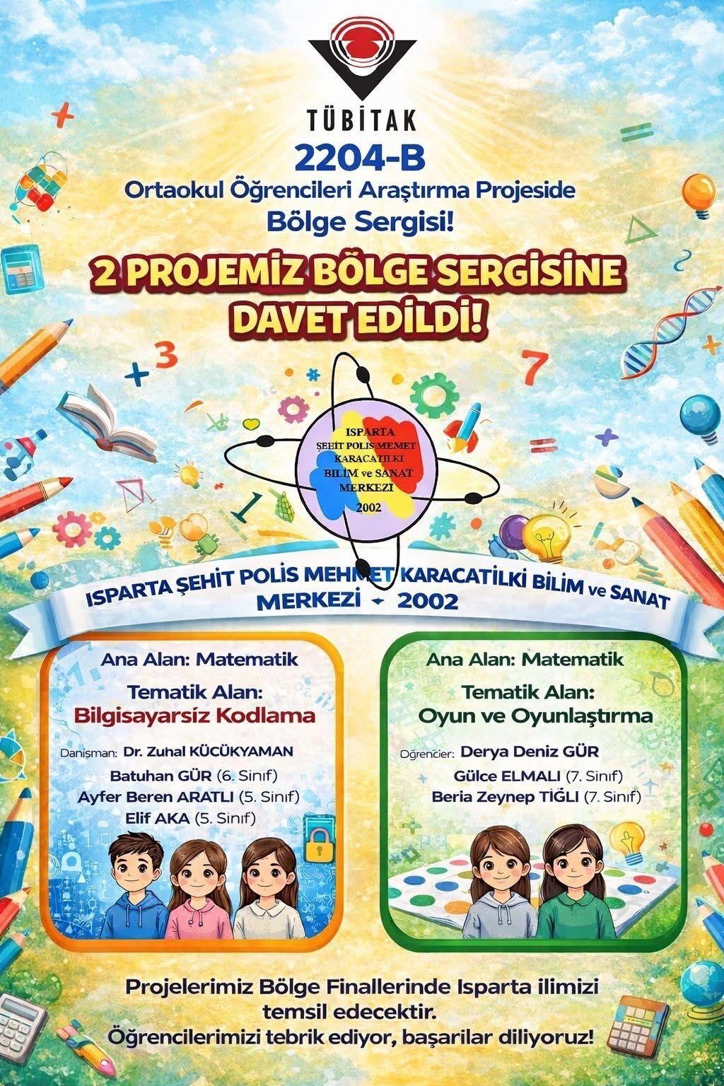 Tübi̇tak’ta Isparta’yı Temsil Edecekler (1)-1